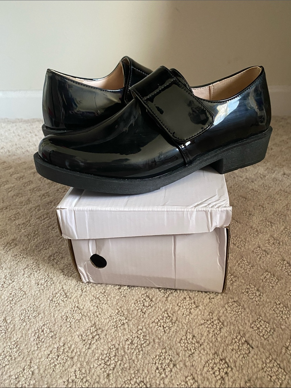 Black Patent Leather Slip-On Dress Shoes